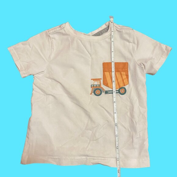 Tommy Bahama Baby Boys 18M White Graphic Tee – Dump Truck Pocket Design - Picture 3 of 7